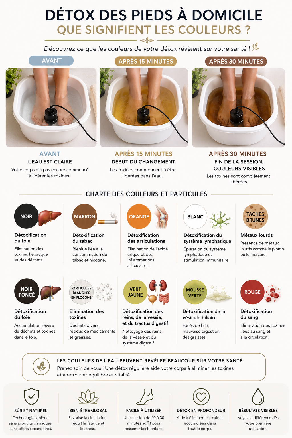 Charte des couleurs bain ionique